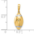 14k and White Rhodium D/C 3D Football Pendant