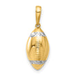 14k and White Rhodium D/C 3D Football Pendant