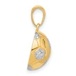 14K and White Rhodium D/C Soccer Ball Pendant