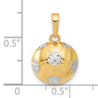 14K and White Rhodium D/C Soccer Ball Pendant