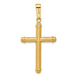 14K Polished and Textured Cross Pendant