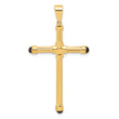 14K Polished with Black Onyx Cross Pendant