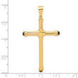 14K Polished with Black Onyx Cross Pendant