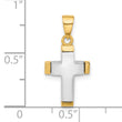 14K Two-tone Polished Cross Pendant