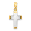 14K Two-tone Polished Cross Pendant