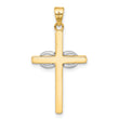 14K Two-tone Polished Infinity Cross Pendant