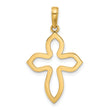14k and White Rhodium D/C Pointed Cross Pendant