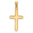 14K Two-tone Polished and Textured Crucifix Pendant