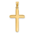 14K Two-tone Polished and Textured Crucifix Pendant