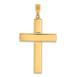 14K Two-tone Polished and Textured Crucifix Pendant