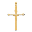 14K Polished Crucifix Onyx Pendant