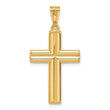 14K Two-tone Polished and Textured Crucifix Pendant
