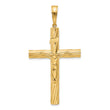 14K Polished and Textured Crucifix Pendant