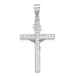 14K Two-tone Polished and Diamond-cut Crucifix Pendant