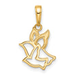 14K with White Rhodium D/C Doves Pendant