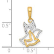 14K with White Rhodium D/C Doves Pendant
