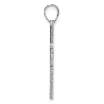 14k White Gold FAITH Cross Charm