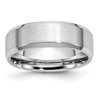 Cobalt Beveled Edge Satin and Polished 7mm Band - Birthstone Company