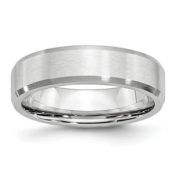 Cobalt Beveled Edge Satin 6mm Band - Birthstone Company
