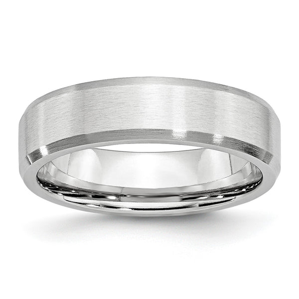 Cobalt Beveled Edge Satin 6mm Band - Birthstone Company