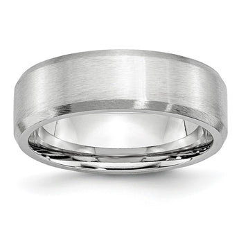 Cobalt Beveled Edge Satin 7mm Band - Birthstone Company