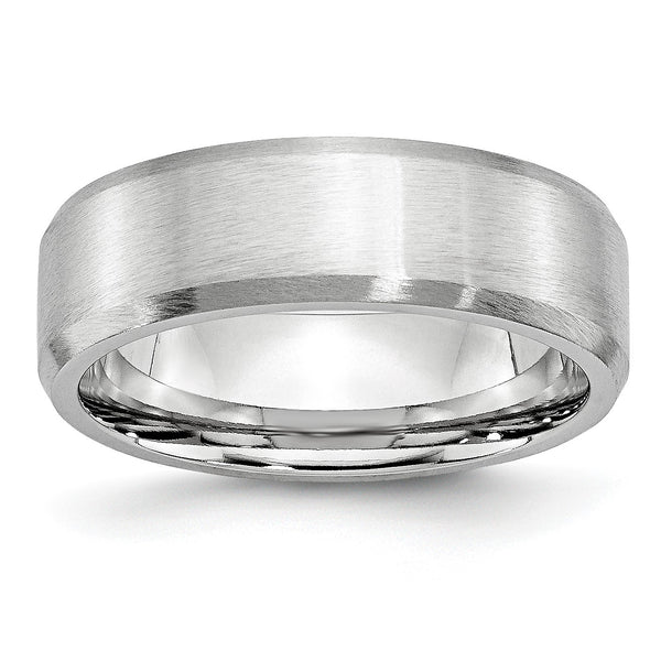 Cobalt Beveled Edge Satin 7mm Band - Birthstone Company