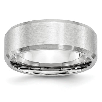 Cobalt Beveled Edge Satin 8mm Band - Birthstone Company