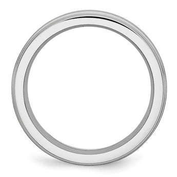 Cobalt Satin and Polished Ridged Edge 6mm Band - Birthstone Company