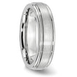 Cobalt Satin and Polished Ridged Edge 6mm Band - Birthstone Company