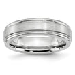 Cobalt Satin and Polished Ridged Edge 6mm Band - Birthstone Company