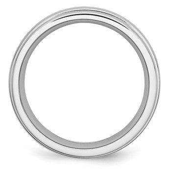 Cobalt Satin and Polished Ridged Edge 7mm Band - Birthstone Company
