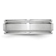 Cobalt Satin and Polished Ridged Edge 7mm Band - Birthstone Company