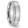 Cobalt Satin and Polished Ridged Edge 7mm Band - Birthstone Company