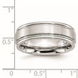 Cobalt Satin and Polished Ridged Edge 7mm Band - Birthstone Company
