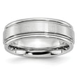 Cobalt Satin and Polished Ridged Edge 7mm Band - Birthstone Company