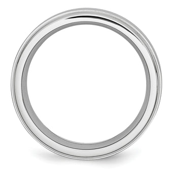 Cobalt Satin and Polished Ridged Edge 8mm Band - Birthstone Company