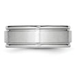 Cobalt Satin and Polished Ridged Edge 8mm Band - Birthstone Company