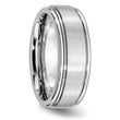 Cobalt Satin and Polished Ridged Edge 8mm Band - Birthstone Company