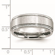 Cobalt Satin and Polished Ridged Edge 8mm Band - Birthstone Company