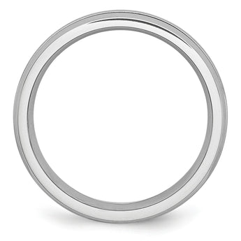 Cobalt Polished and Satin Grooved 6mm Band - Birthstone Company
