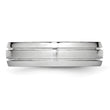 Cobalt Polished and Satin Grooved 6mm Band - Birthstone Company