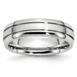 Cobalt Polished and Satin Grooved 6mm Band - Birthstone Company