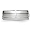Cobalt Polished and Satin Grooved 8mm Band - Birthstone Company
