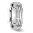 Cobalt Satin and Polished Grooved 6mm Band - Birthstone Company