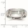 Cobalt Satin and Polished Grooved 6mm Band - Birthstone Company