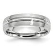Cobalt Satin and Polished Grooved 6mm Band - Birthstone Company
