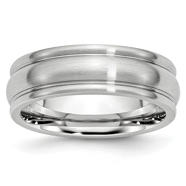 Cobalt Satin 7mm Rounded Edge Band - Birthstone Company