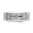 Cobalt Brushed and Polished with CZ Beveled 8mm Band - Birthstone Company