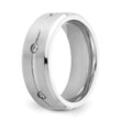 Cobalt Brushed and Polished with CZ Beveled 8mm Band - Birthstone Company