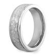 Cobalt Brushed and Polished Hammered Center 7mm Band - Birthstone Company
